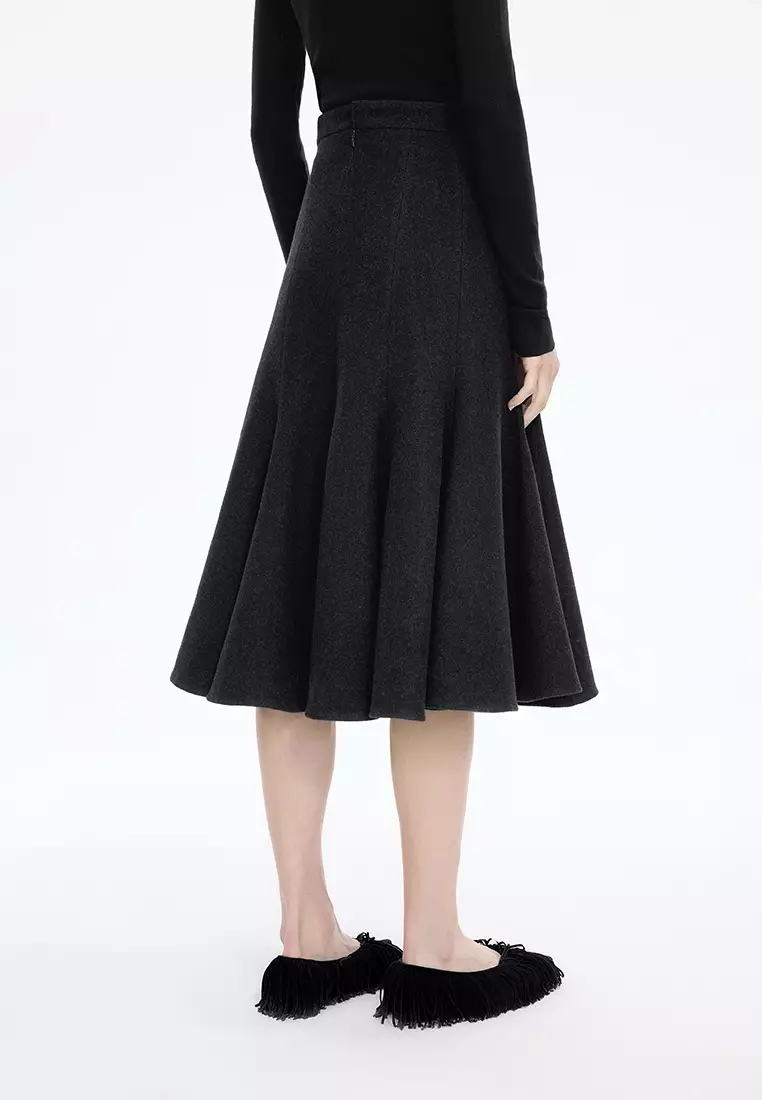 全羊毛S型中長款腰裙