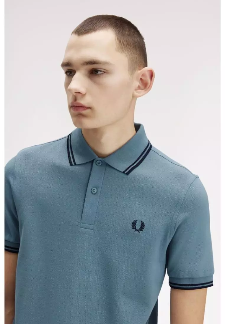 Fred Perry M3600 Twin Tipped Fred Perry Shirt (Stockport Blue / Navy / Navy)