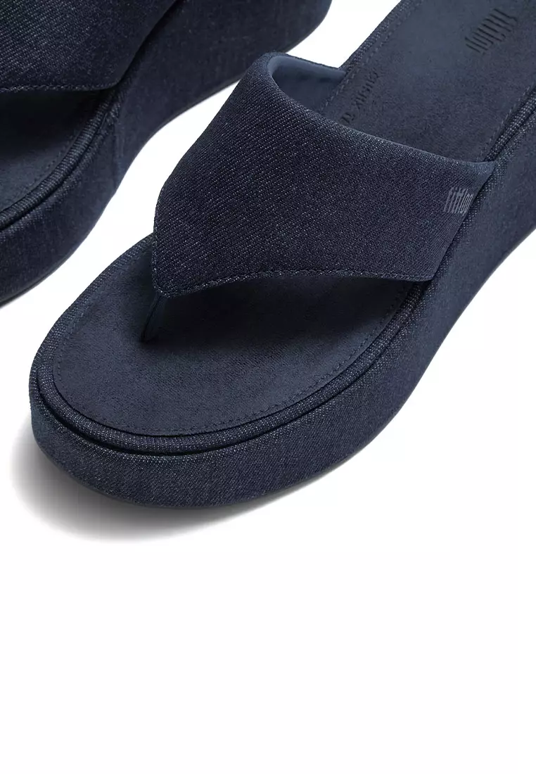 Platfforms Denim Wedge Toe-Post Sandals