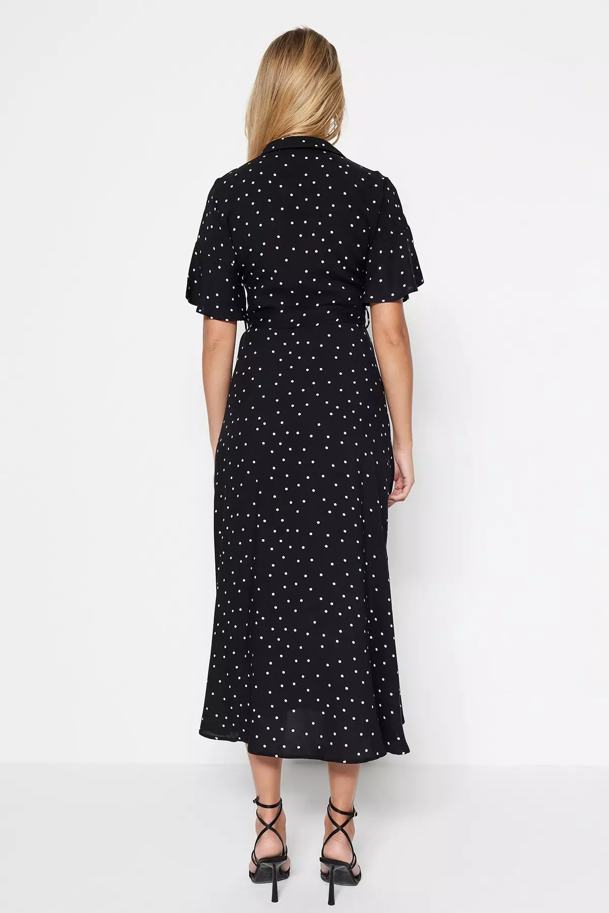 Belted Midi Print Shirt Dress