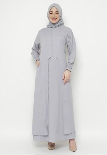 Jual Delarosa Gamis Casual In Light Grey Color Original Zalora Indonesia