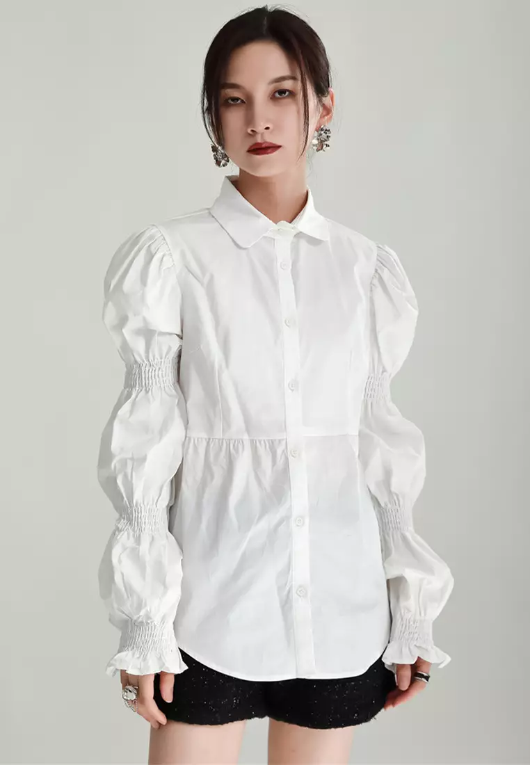 Puffy long sleeve shirt best sale