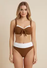 Buy Sunseeker Deep Dive Rustic Caramel Plus Cup Tie Front Bikini
