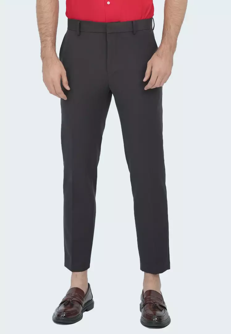 Johnwin - Celana Formal Ankle Pants - Slim Fit - Polyester - Alpha Pants Coklat - F.1031.012.116.C