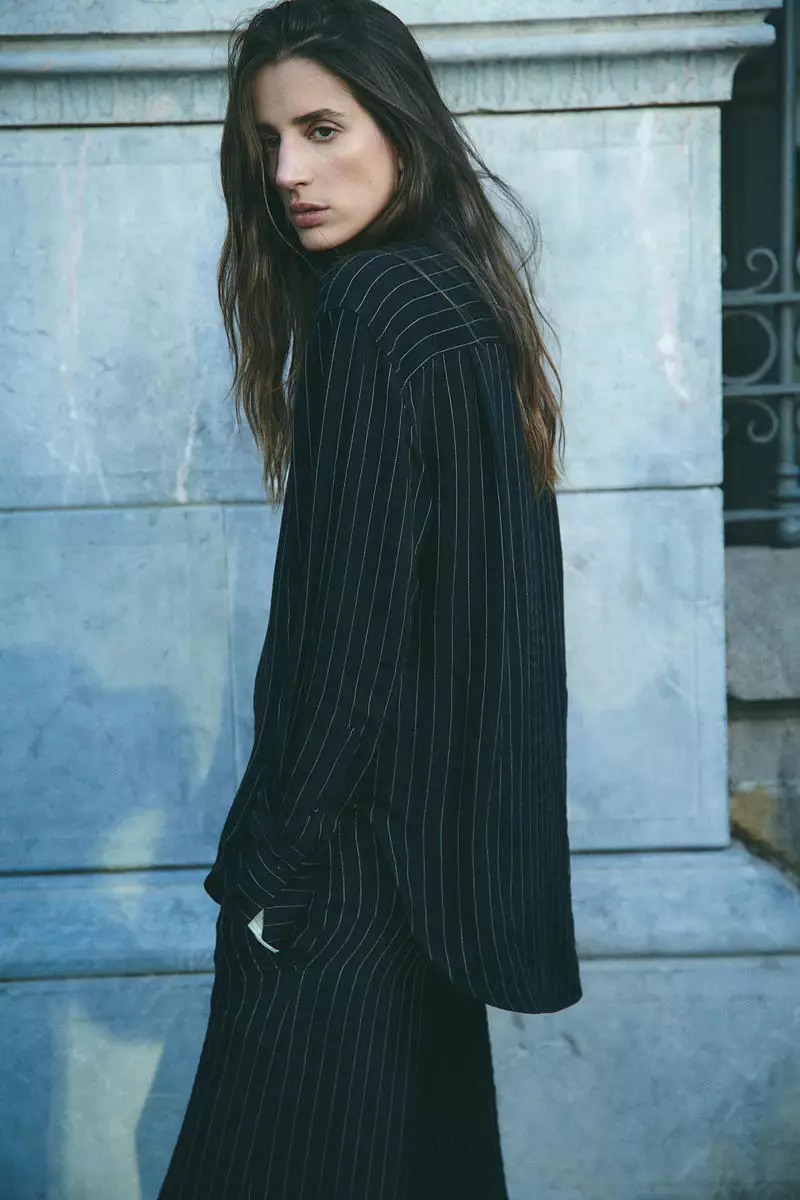 Pinstriped trousers