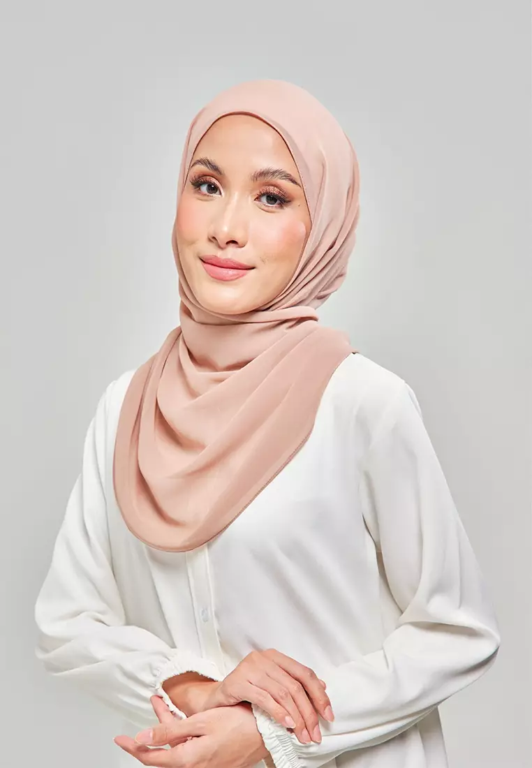 Kalsom Light Chiffon Scarf in Warm Taupe