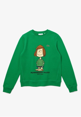 Lacoste green Women’s Lacoste x Peanuts Crew Neck Organic Cotton Sweatshirt D6094AABAE4677GS_1