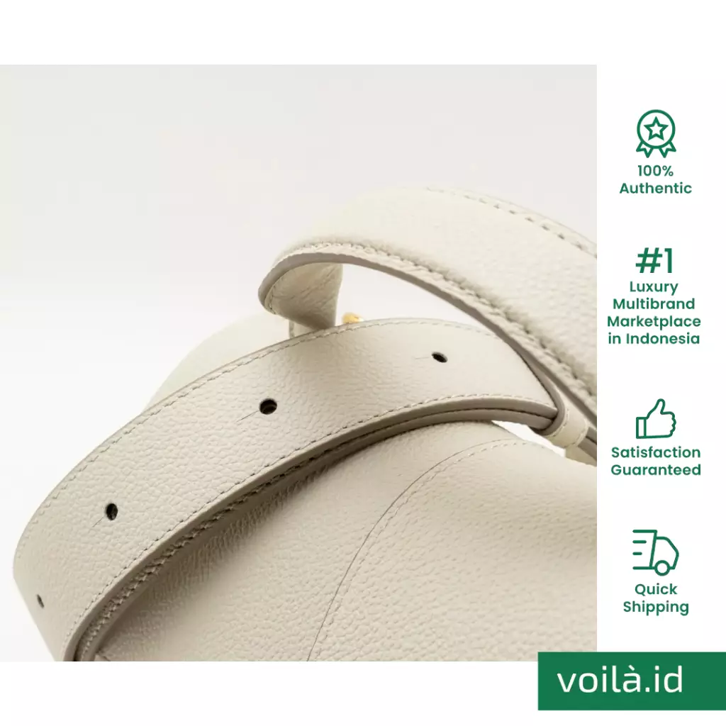 Mokki Mini Grained Leather Handbag Craie Ghw