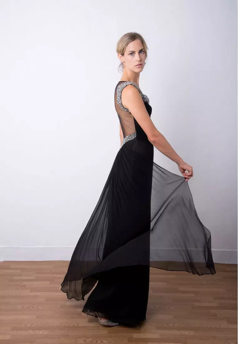 Princess Sequined-detail Chiffon Evening Gown 