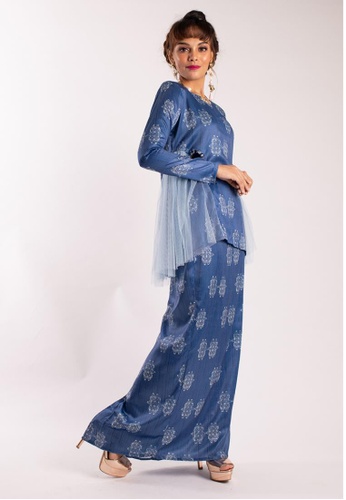 Buy Daelyn Kurung Kedah Modern from LIDYA KUALA LUMPUR in Blue only 420