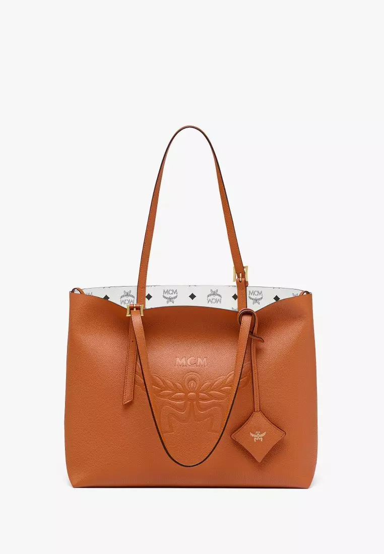 Buy MCM Himmel Shopper in Embossed Logo Leather 2025 Online ZALORA