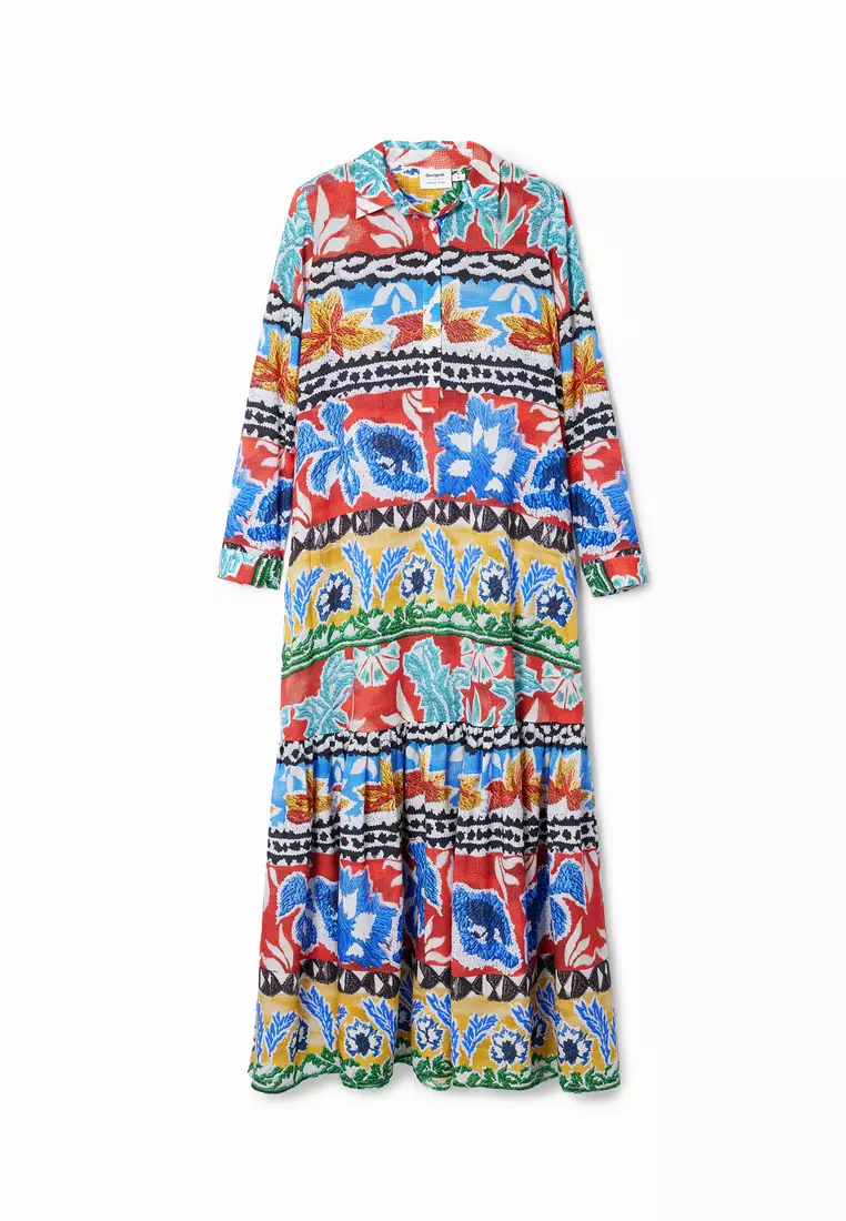 Stella Jean long ethnic shirt dress 