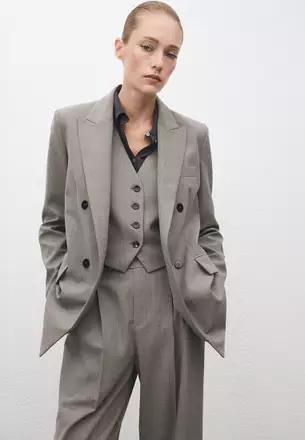 【MEAMS +】4B Double Breasted Blazer Wool MEAMS +】4B Double Breasted Blazer Wool Double-Breasted Suit