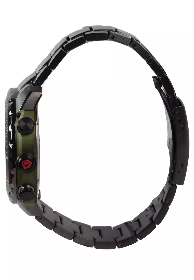 Expedition - Jam Tangan Pria - Black Green - Stainless Steel Bracelet - 6795MCBIGBAGN