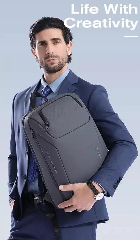BANGE BG7802 Tas Ransel Tas Laptop Pria Backpack Pria 15.6 Inch-GREY