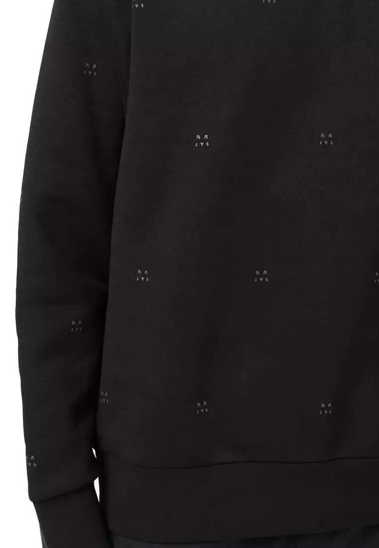 Graphic Print Hoodie in Black