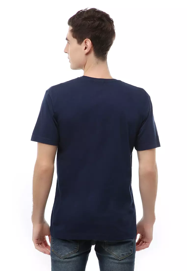T-Shirt Atasan Kasual Pria Shalawat Lengan Pendek Material Cotton ORIGINAL - Navy