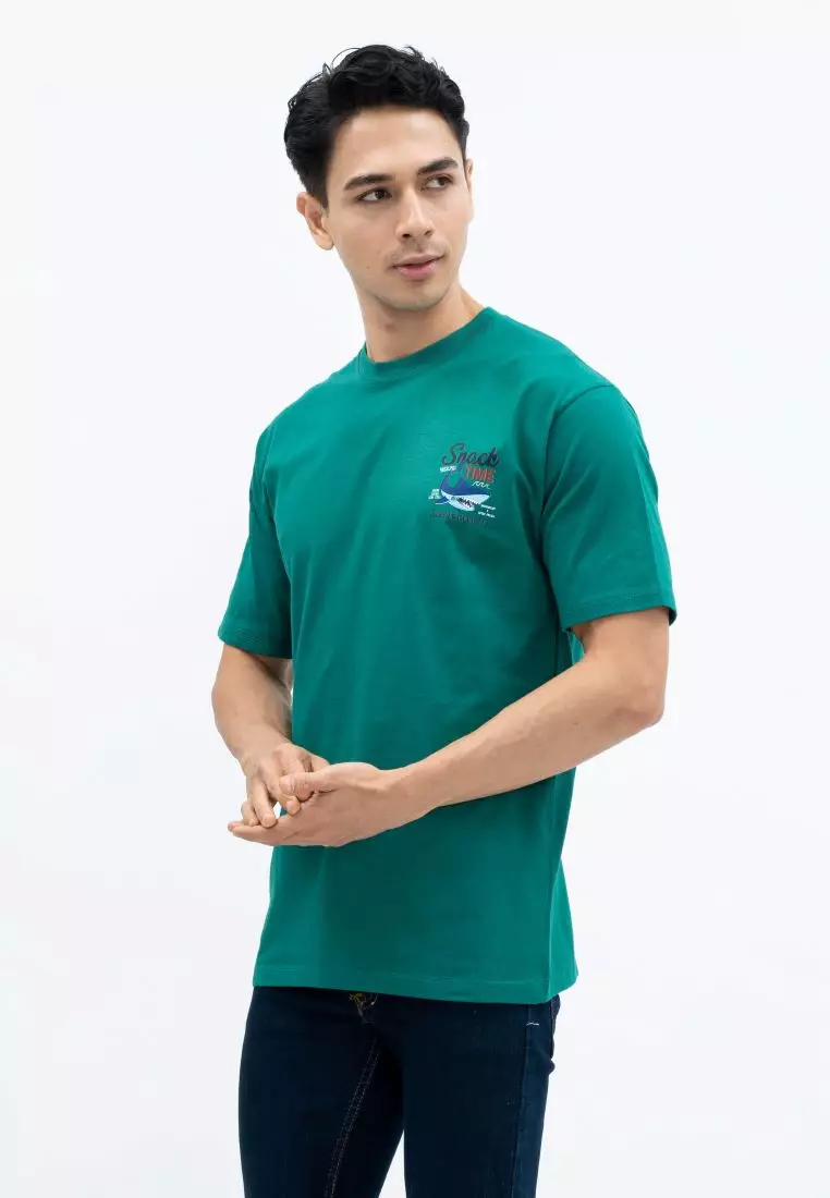 Houseofcuff T-shirt Kaos Motif Snack Time Pendek Turquoise Size S-4XL