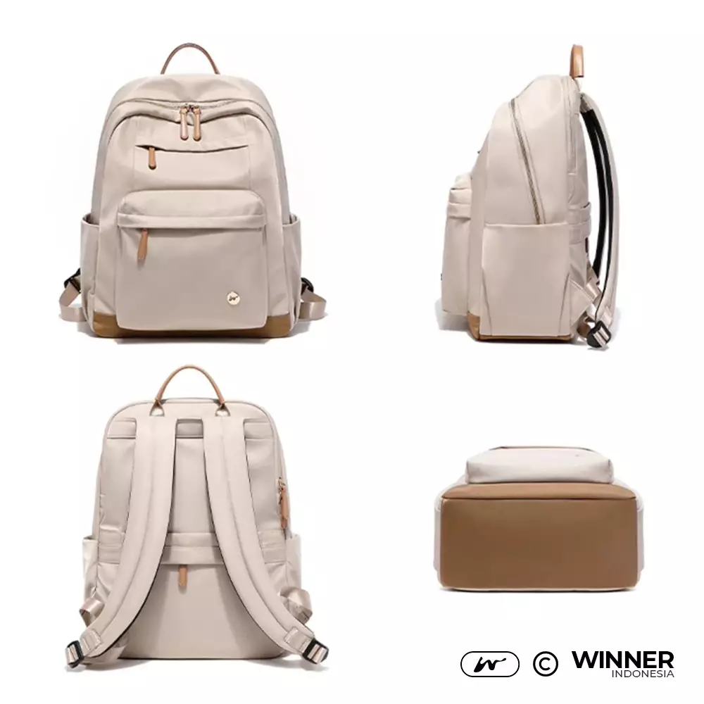 Tas Ransel Laptop 14 inch Oxford Anti-Air Backpack Korean Style (T14-011) - Warna Abu 14 inch