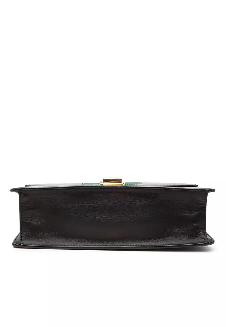 Pre-Loved Gucci Small Calfskin Web Sylvie Satchel