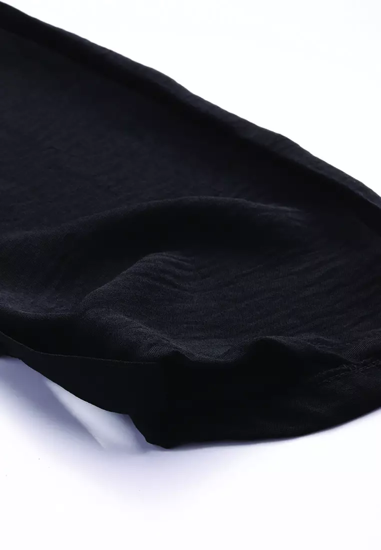 Celana Kargo Pinggang Serut Hitam