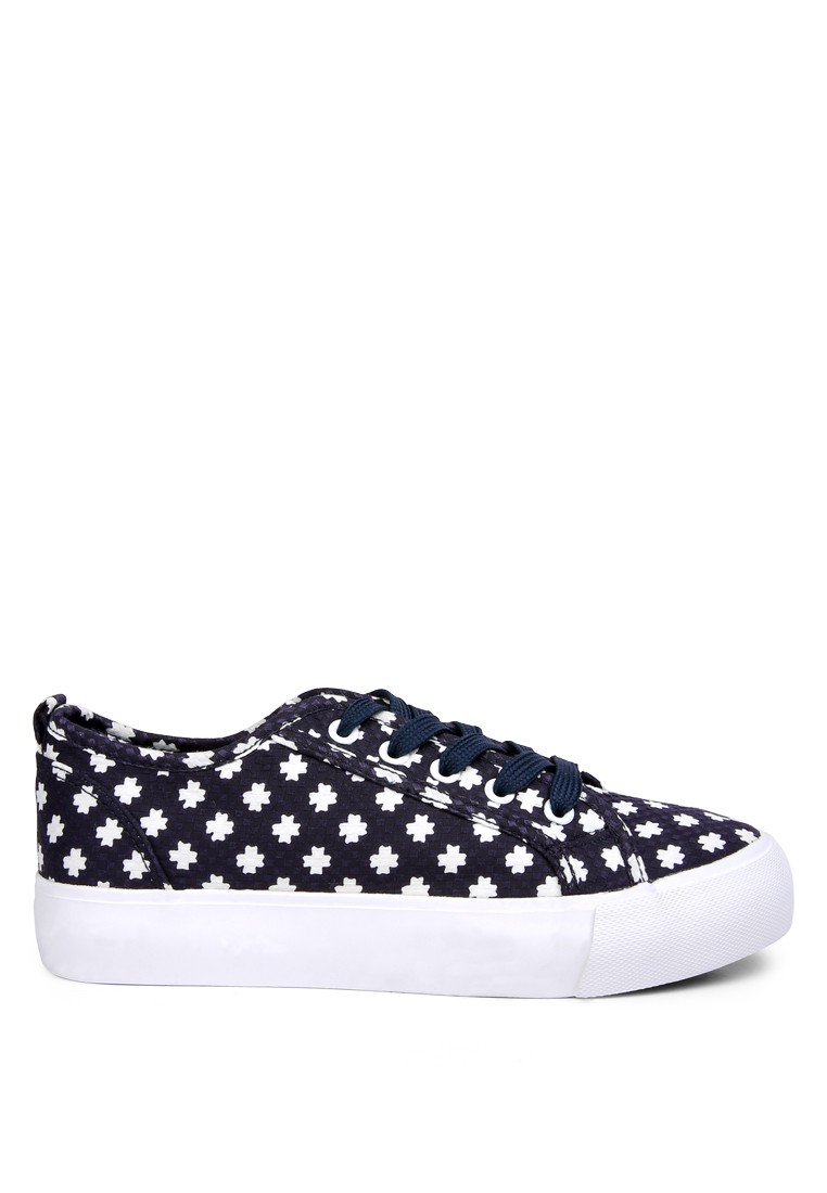 Knitted Blue Platform Sneakers