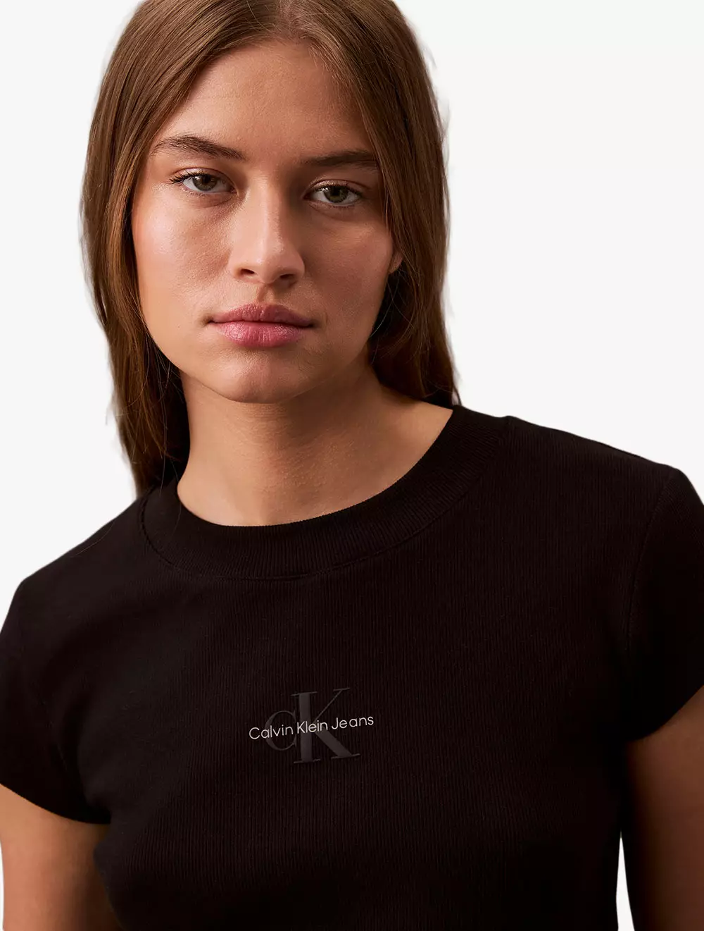 Calvin Klein - Slim Cropped Monogram T-shirt - Black