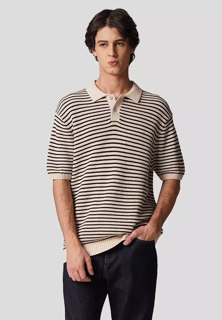 Buy REGATTA Regular Fit Striped Polo Shirt In Flat Knit 2025