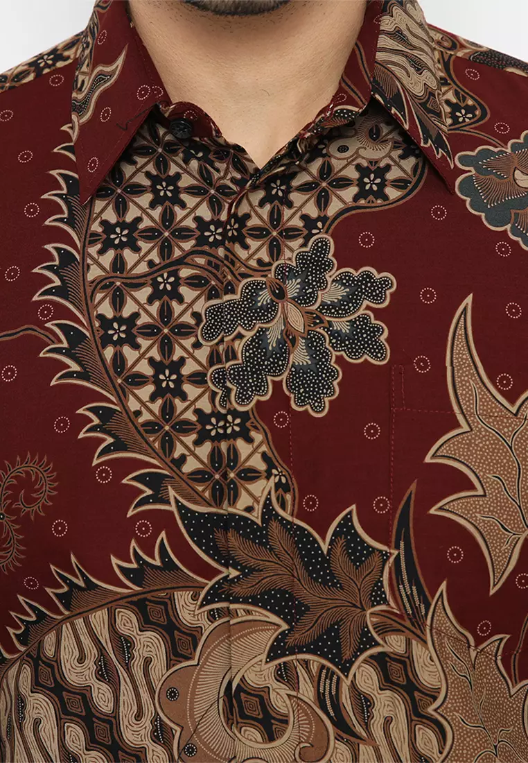 Kemeja Batik Slimfit Anargya - Maroon