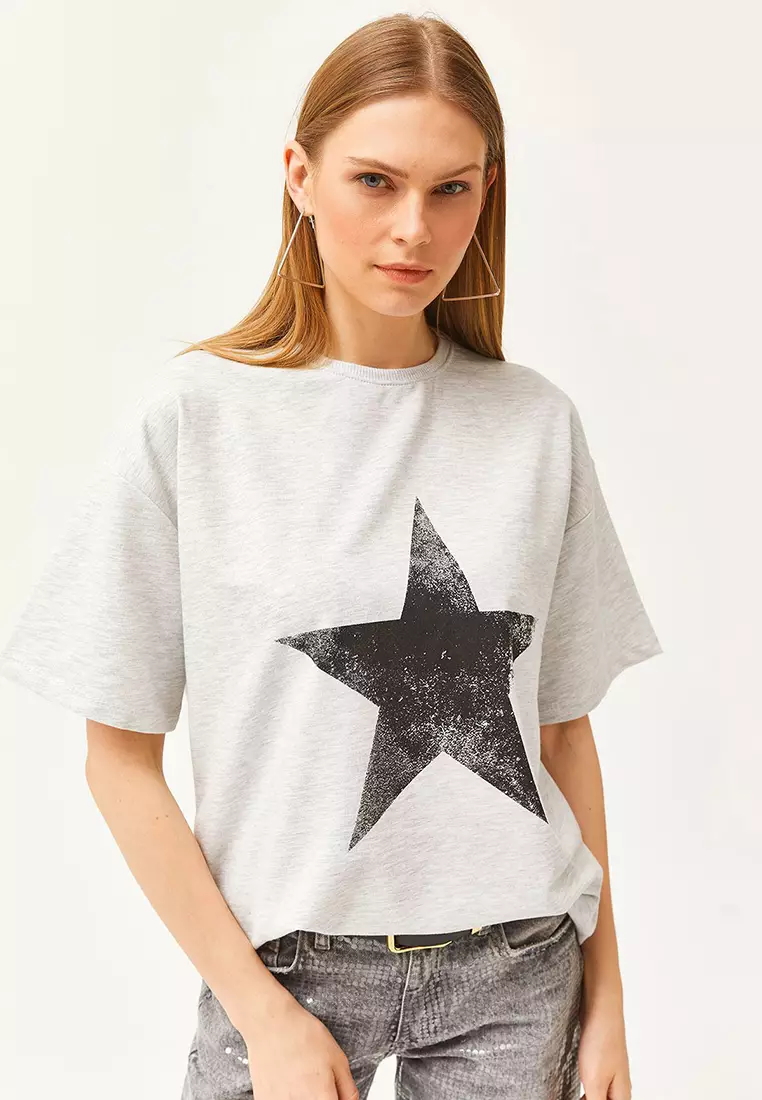 Symbol Front Back Printed 2 Thread Unisex Oversize T-Shirt