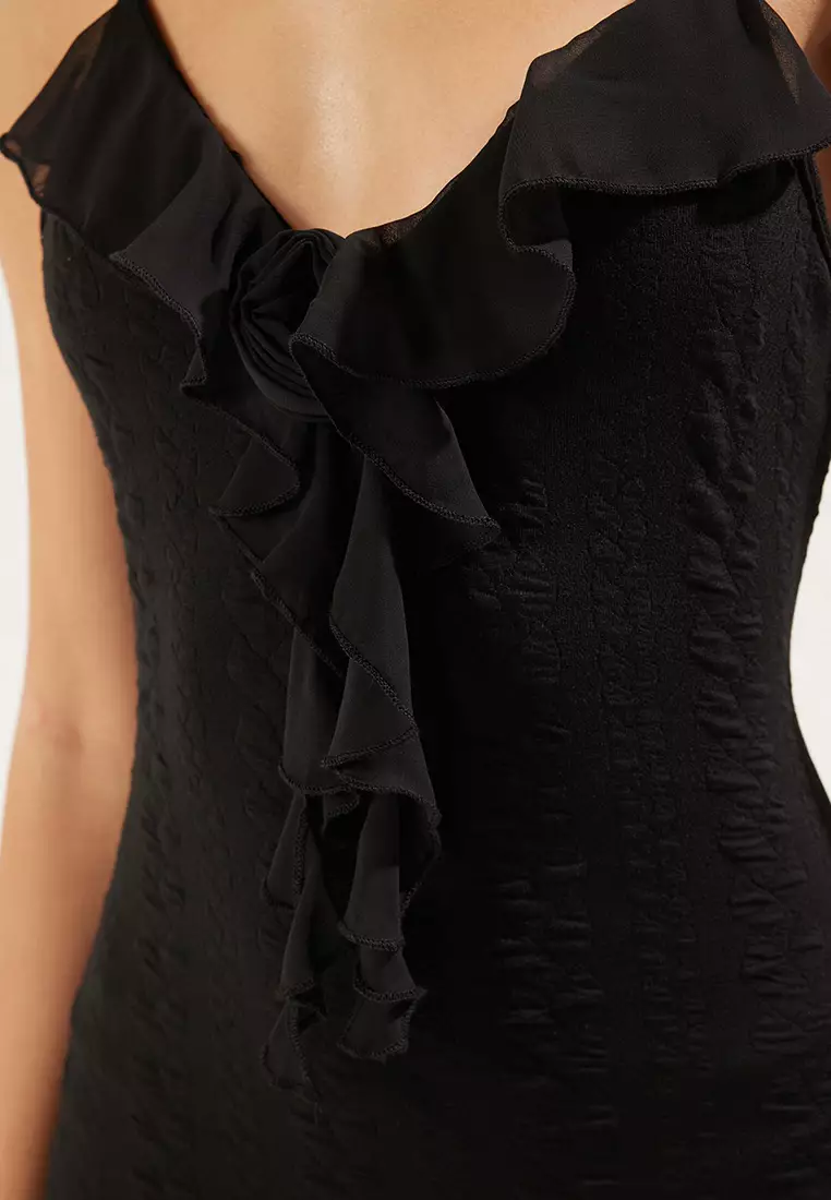 Long Frill Midi Dress