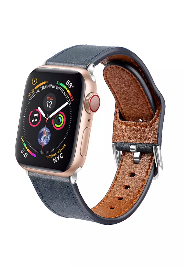 Apple watch band shop 42mm blue leather