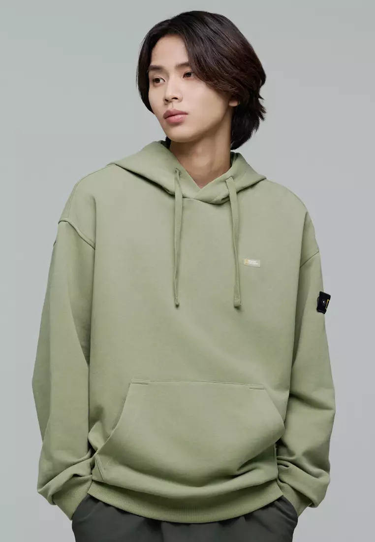 男女同款冰河圖案半寬鬆連帽衛衣