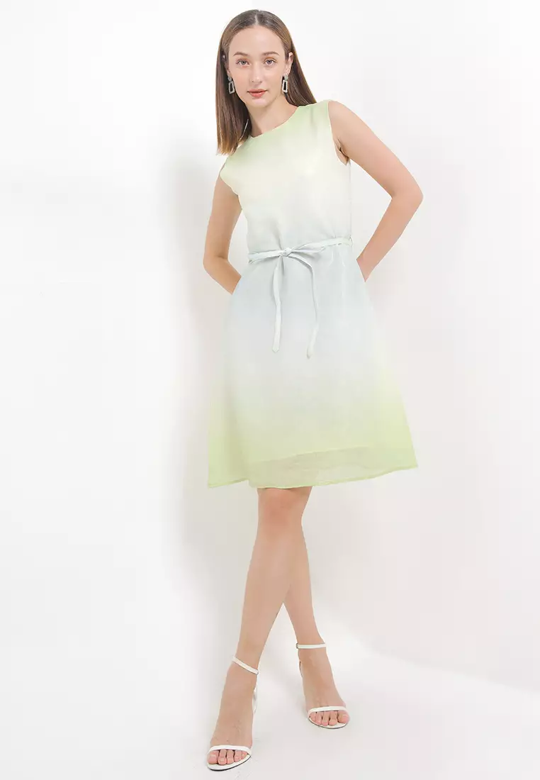 Alenia Dress In Green Shades
