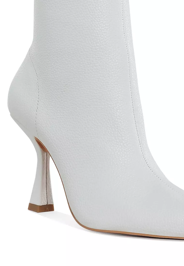 Buy Rag CO Pleather Pointed Toe Ankle Boots in White 2025 Online
