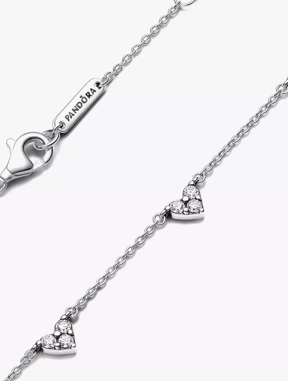 Sterling silver collier with clear cubic zirconia