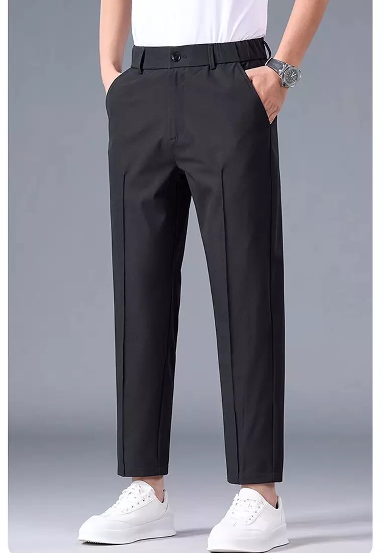 Men's Elasticated Waist Ankle Suit Pants