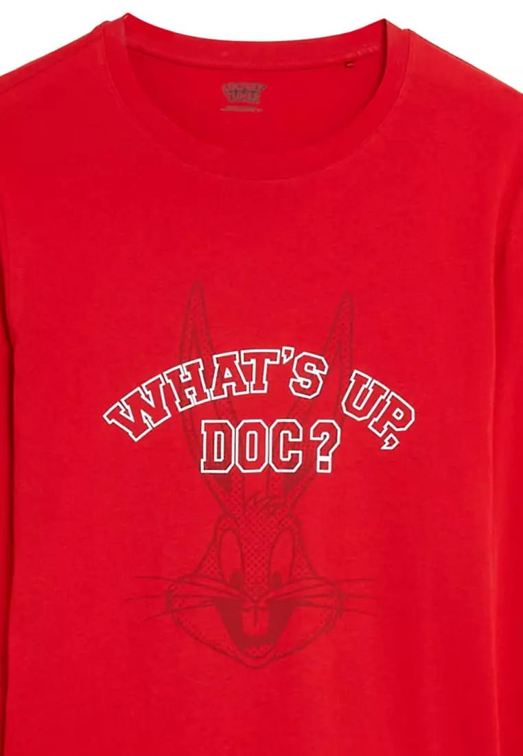 Pure Cotton Bugs Bunny Slogan Ls Tee