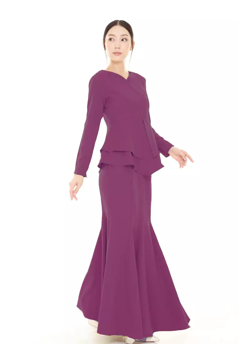 Serena Kurung Modern in Raspberry Purple