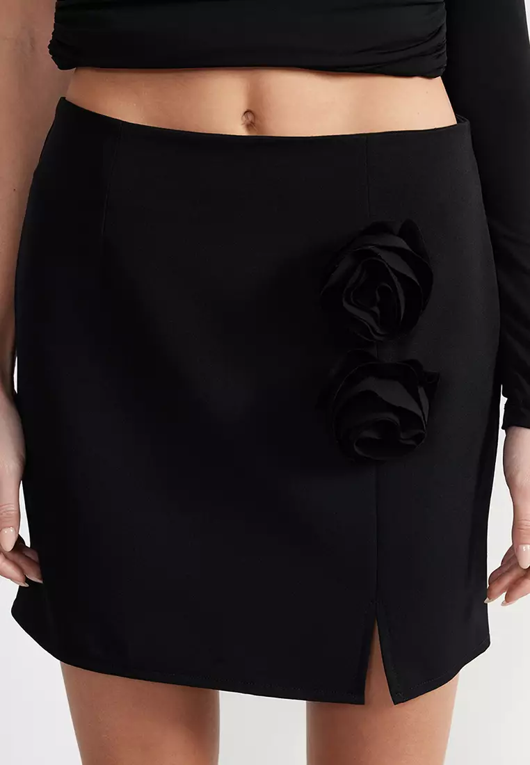 Black Rose Mini Skirt