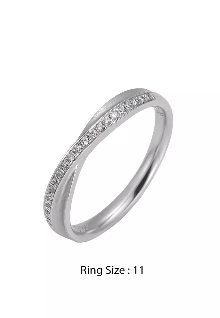 LITZ 18K White Gold  Diamond Ring  YM-BR1044C