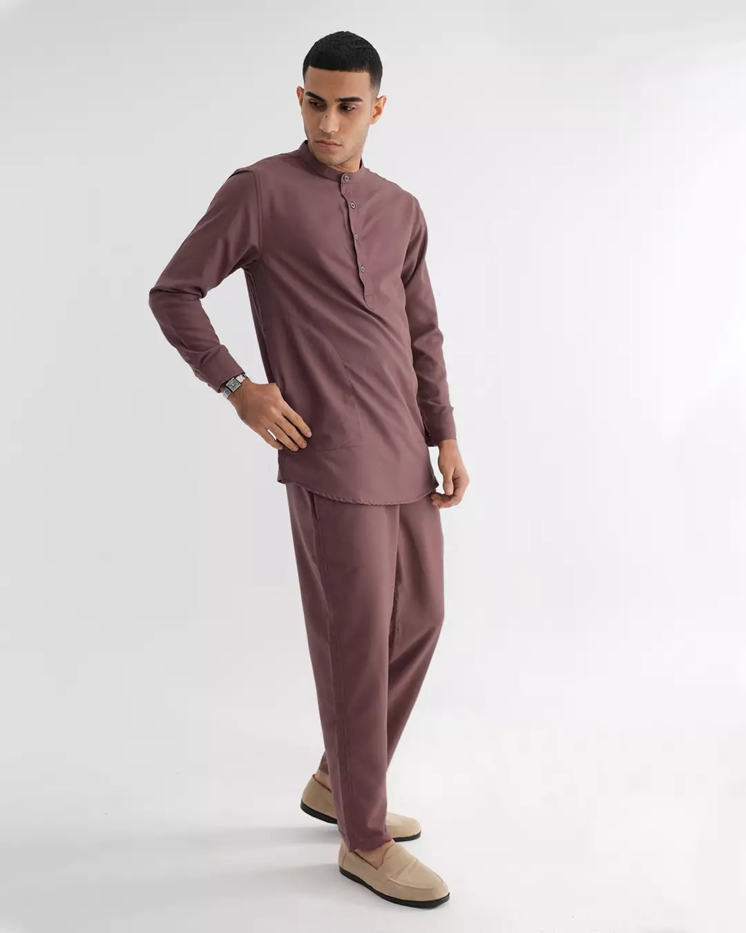 OXCON Kemeja Setelan Koko Kurta Moslem Wear Brown