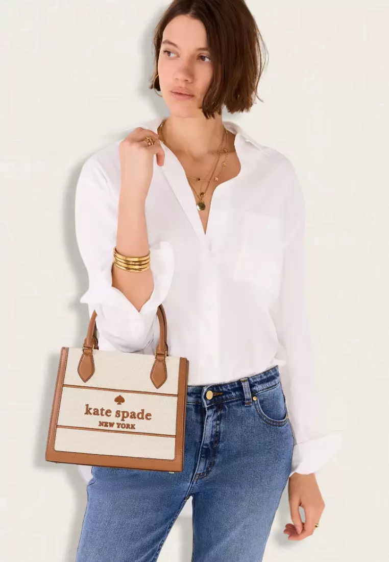 Kate Spade Ellie Canvas Small Tote Warm Gingerbread Multi