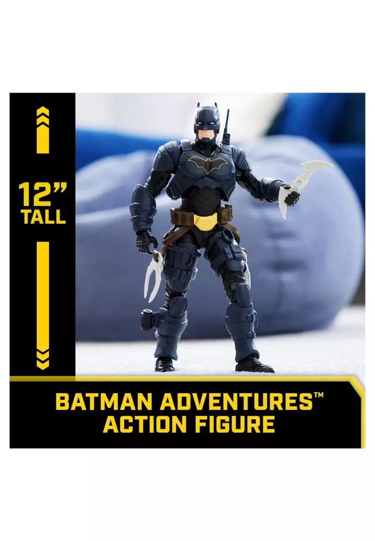 DC Comics, Batman Adventures, Batman Action Figure with 16 Armor Accessories, 17 Points of Articulation, 12-inch