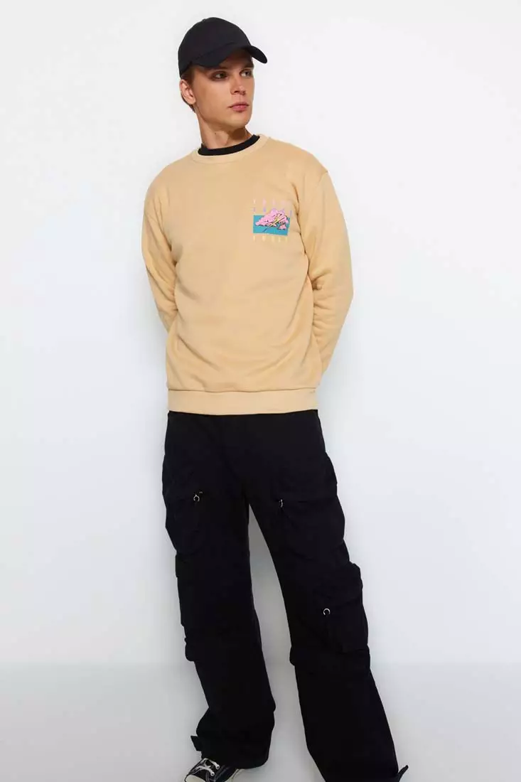 Men's crewneck fleece sweatshirt top