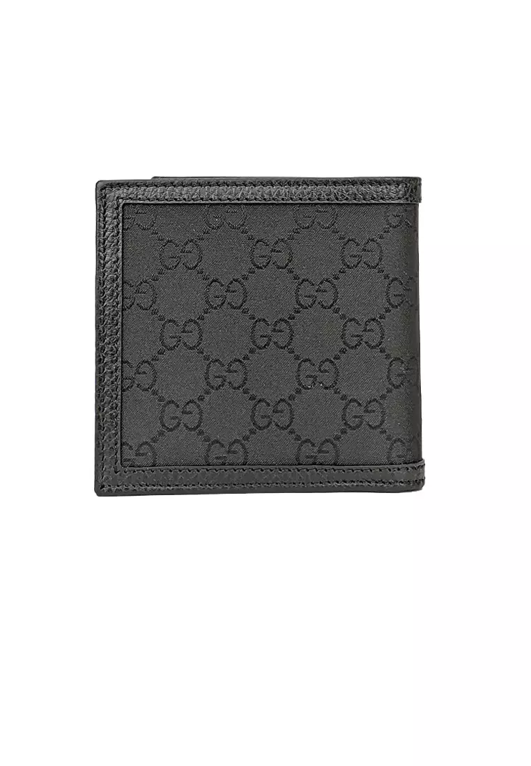 Gucci Men's Signature Bifold Wallet With Coin Compartment Black 150413