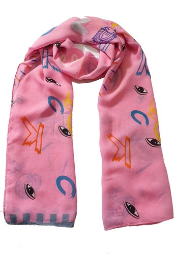 San Marco pink and multi Eyes Poly.-Viscose Scarf Pink DA72FAA72346CEGS_1