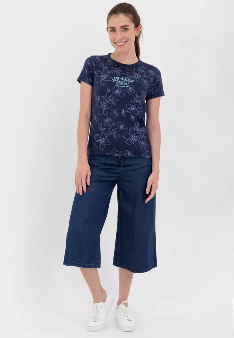 Online Exclusive Ladies All Over Print Tee Blue