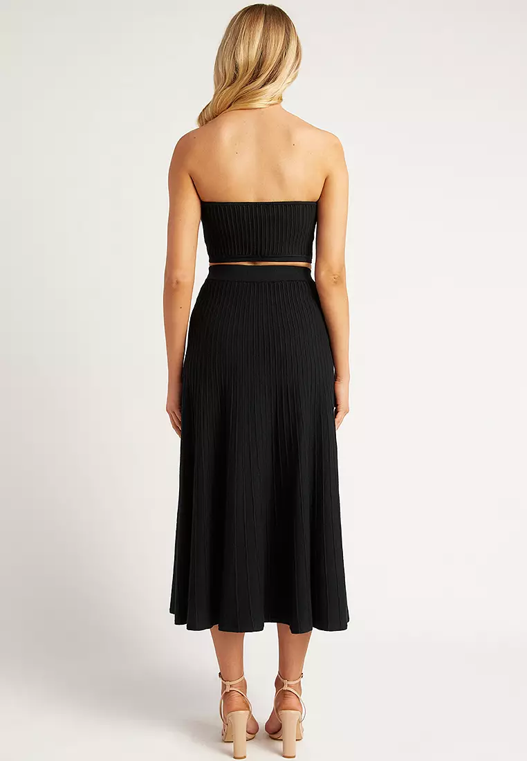 Tube Top and Flare Skirt Knit Set