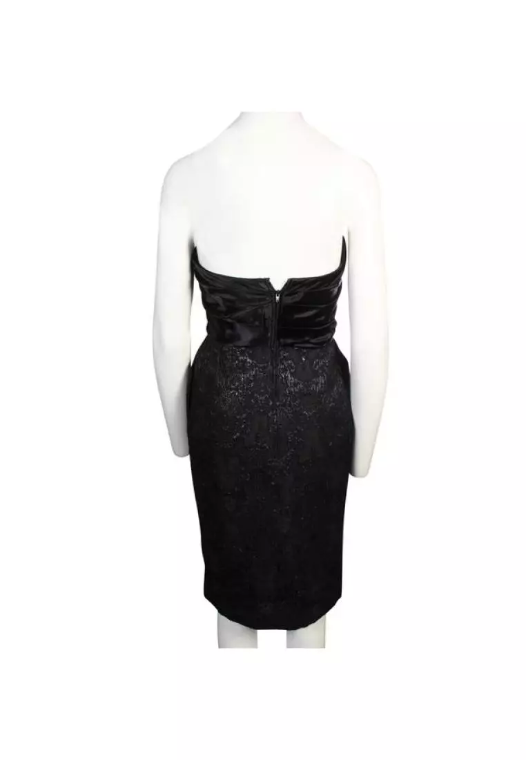 Buy Carla Zampatti Pre-Loved CARLA ZAMPATTI Black Dress With Shiny ...